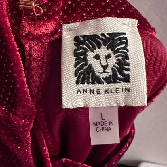 Anne Klein Deep Red Velvet Dress - Picture 3 of 4